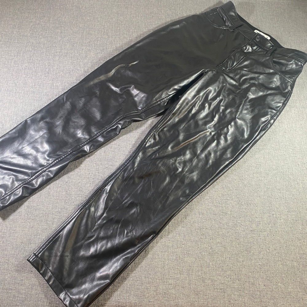 Abercrombie Fitch The 90s Straight Ultra High Rise Faux Leather Pants Curve Love